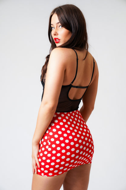 Luna Polka Dot Bodycon Skirt