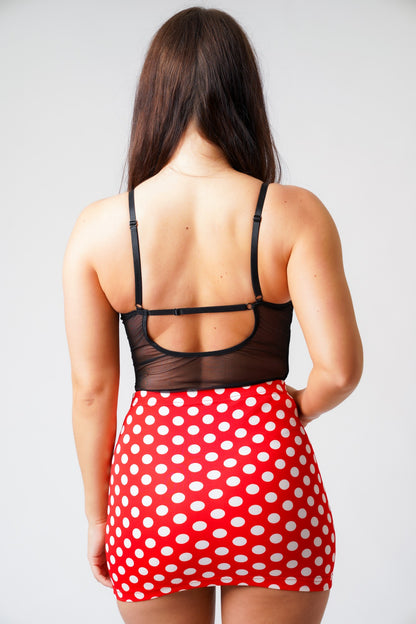 Luna Polka Dot Bodycon Skirt