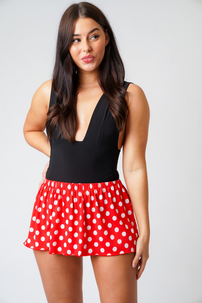 Polka dot 2024 mini skirt zara