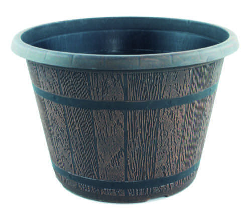 Cask Planter with Band 41cm - Chestnut