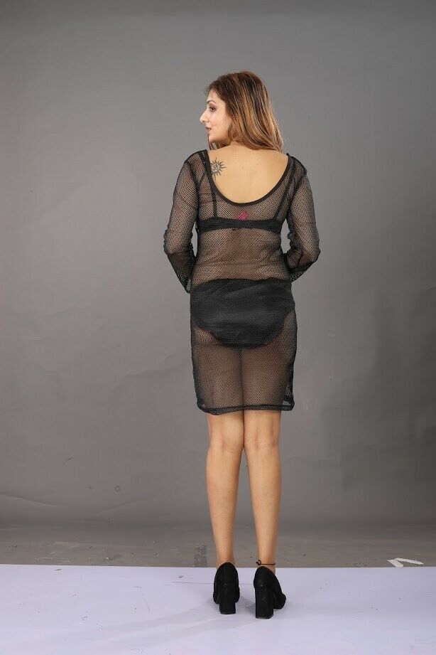 Black net best sale short dress