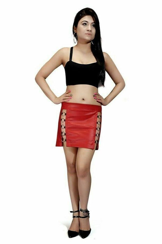 PVC Red Ring Mini Skirt