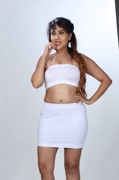 White Double Elastic Skirt