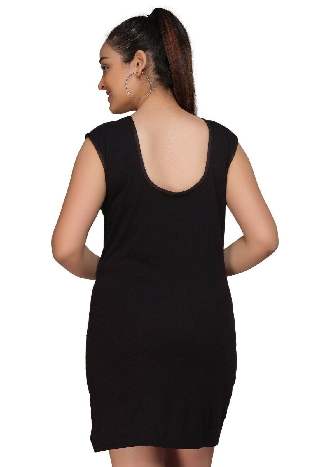 Black Interlock Vest With Chain Dress