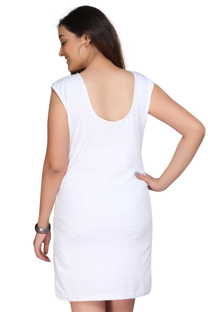 White Interlock Vest With Chain Dress